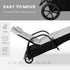 3 Piece Wicker Lounge Chair Set Outdoor Loungers With Armrests Cushion Headrest Side Table Wheel Black